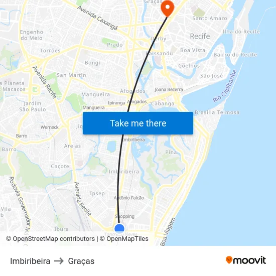 Imbiribeira to Graças map