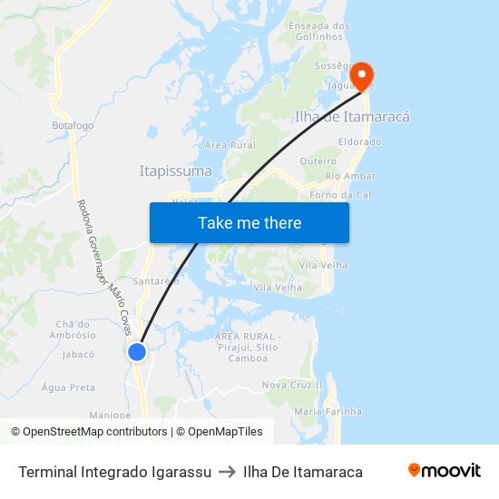 Terminal Integrado Igarassu to Ilha De Itamaraca map