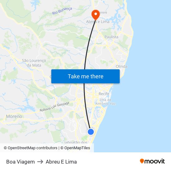 Boa Viagem to Abreu E Lima map