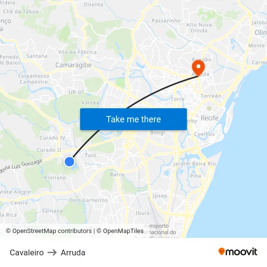 Cavaleiro to Arruda map