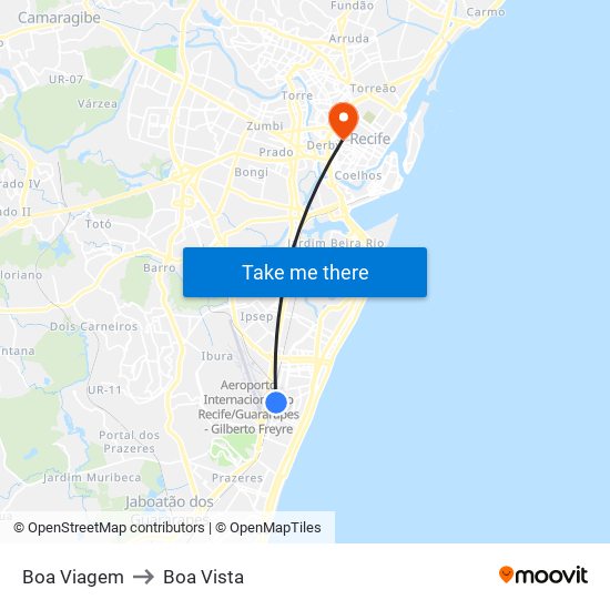 Boa Viagem to Boa Vista map