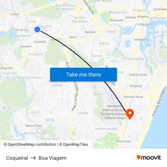Coqueiral to Boa Viagem map