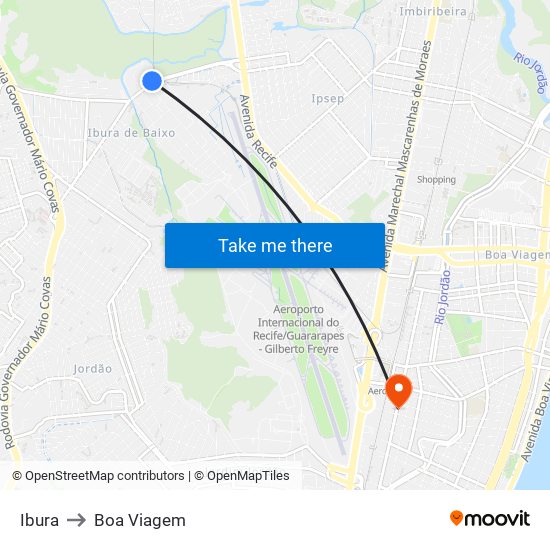 Ibura to Boa Viagem map