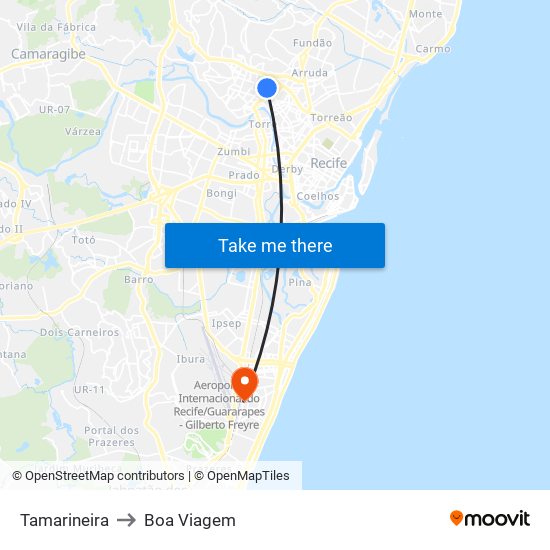 Tamarineira to Boa Viagem map