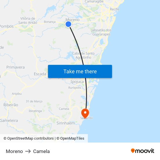 Moreno to Camela map