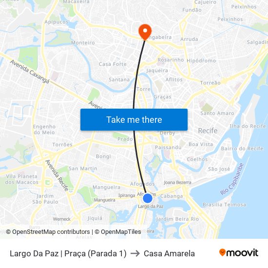 Largo Da Paz | Praça (Parada 1) to Casa Amarela map