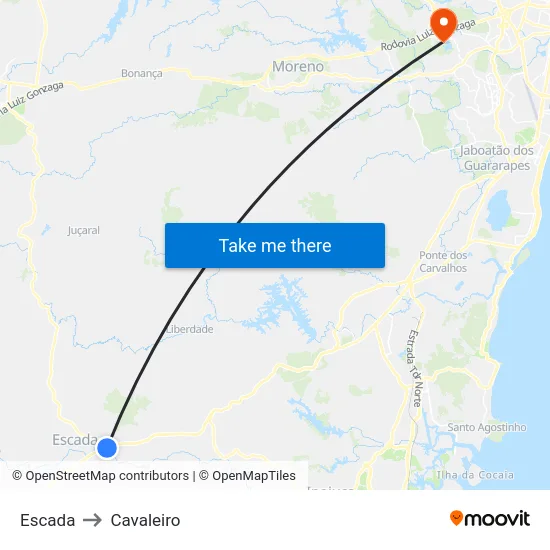Escada to Cavaleiro map