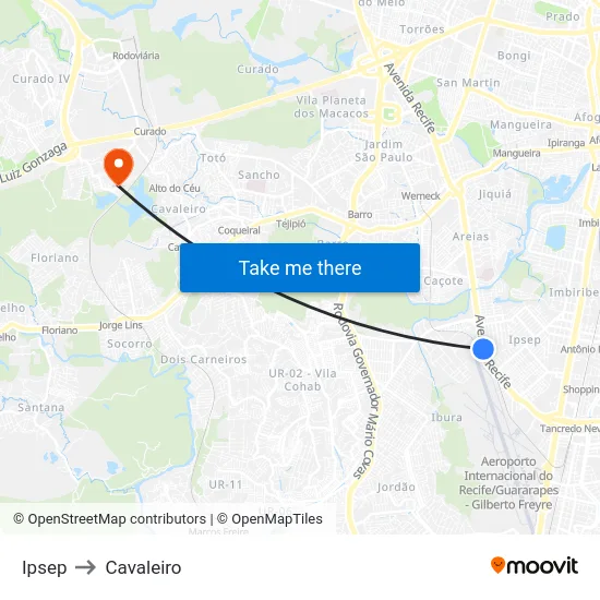 Ipsep to Cavaleiro map