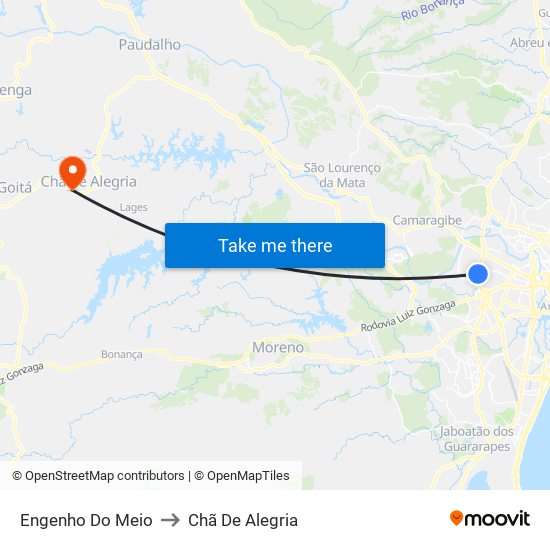 Engenho Do Meio to Chã De Alegria map