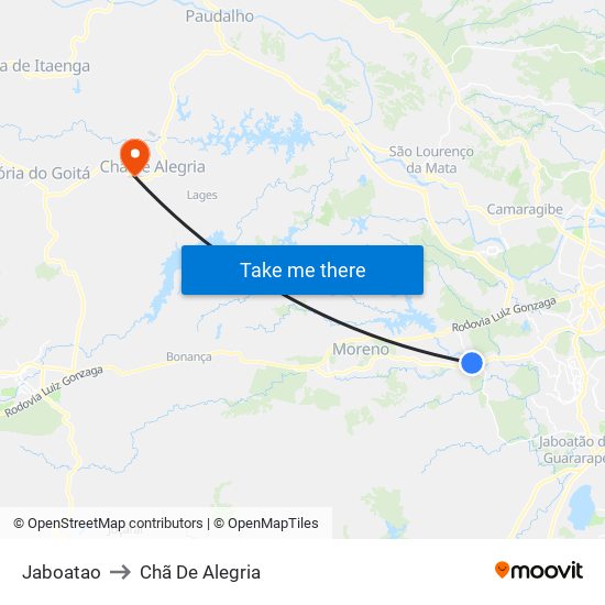 Jaboatao to Chã De Alegria map