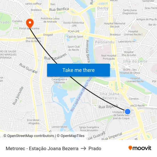 Metrorec - Estação Joana Bezerra to Prado map