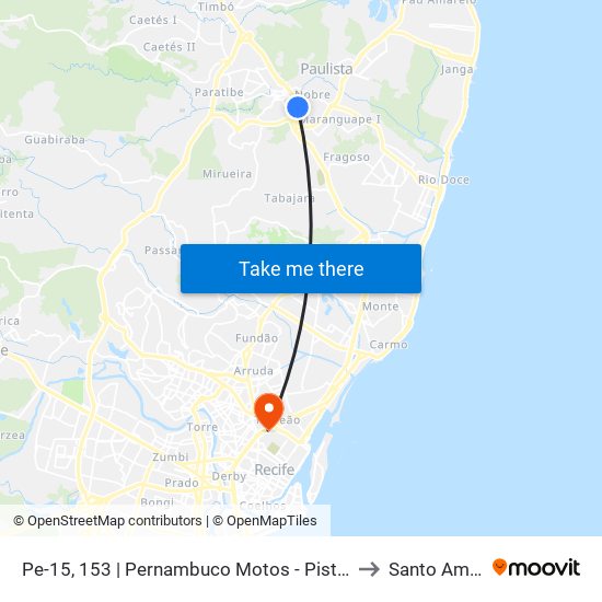 Pe-15, 153 | Pernambuco Motos - Pista Local to Santo Amaro map