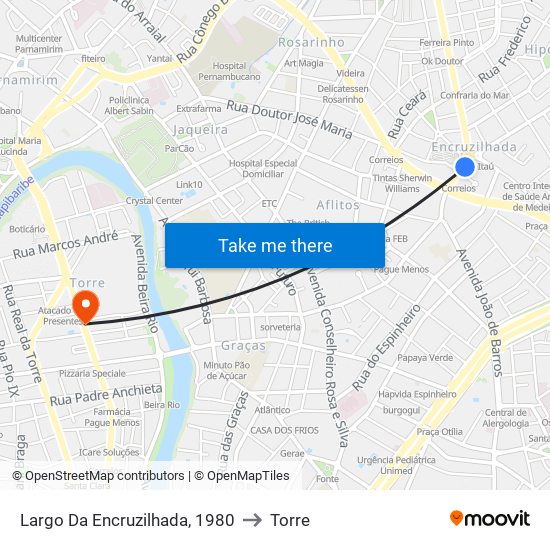 Largo Da Encruzilhada, 1980 to Torre map