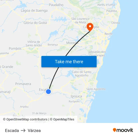 Escada to Várzea map