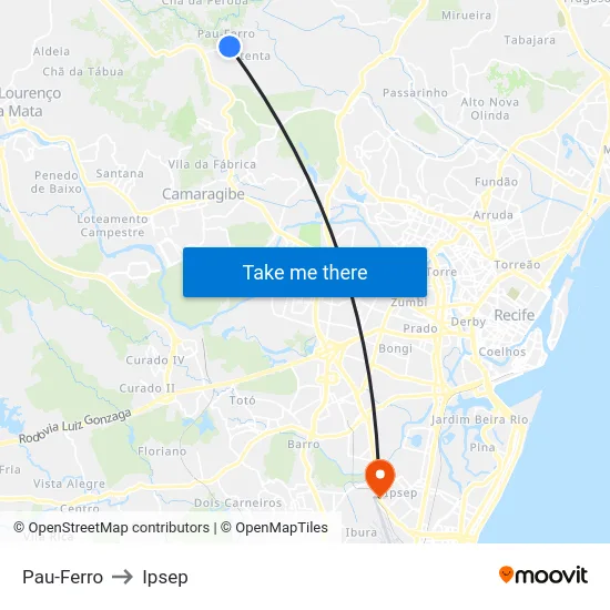 Pau-Ferro to Ipsep map