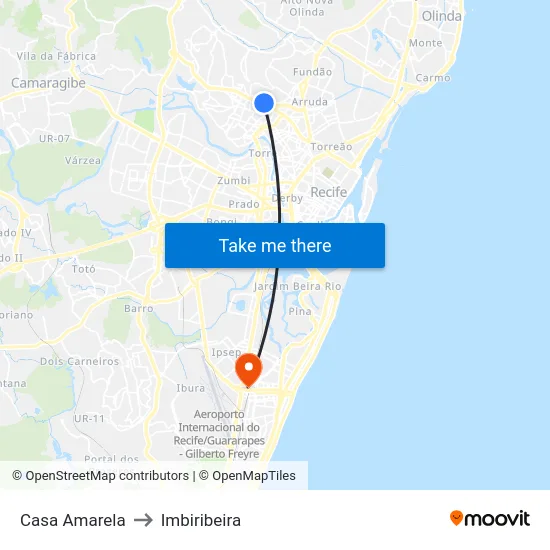 Casa Amarela to Imbiribeira map