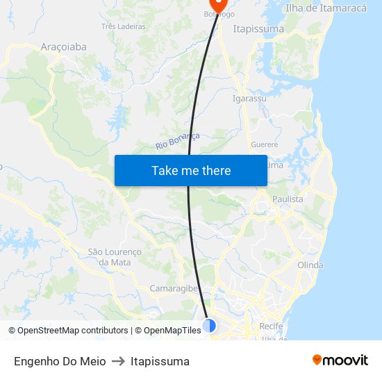 Engenho Do Meio to Itapissuma map