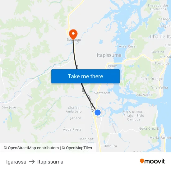 Igarassu to Itapissuma map