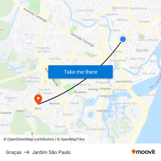 Graças to Jardim São Paulo map