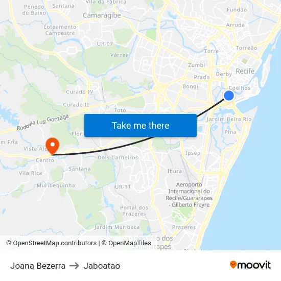 Joana Bezerra to Jaboatao map