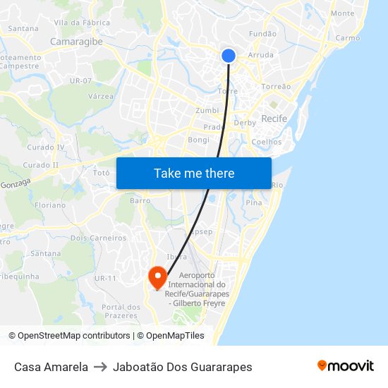 Casa Amarela to Jaboatão Dos Guararapes map