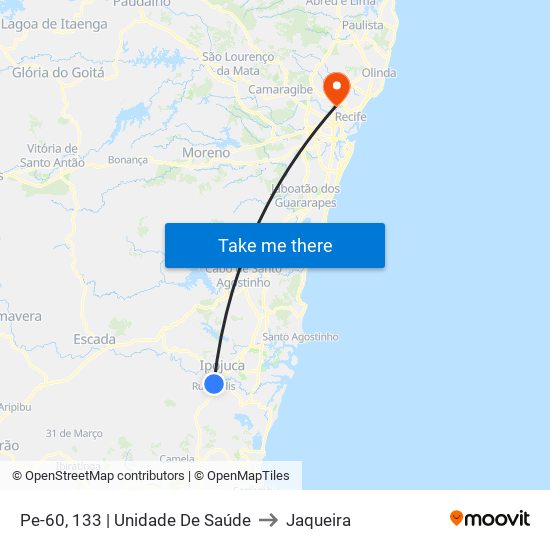 Pe-60, 133 | Unidade De Saúde to Jaqueira map