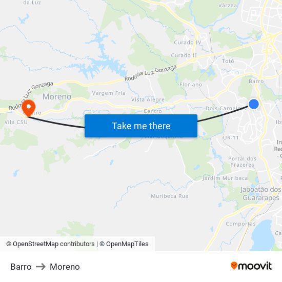 Barro to Moreno map