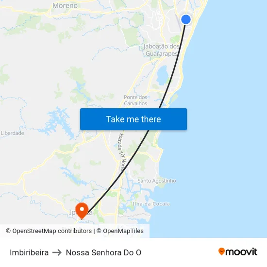 Imbiribeira to Nossa Senhora Do O map