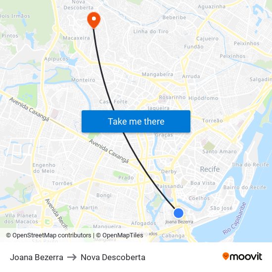 Joana Bezerra to Nova Descoberta map