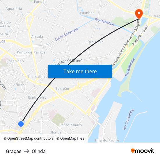 Graças to Olinda map