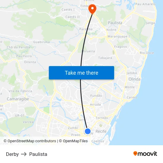 Derby to Paulista map