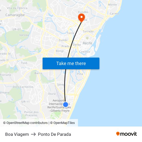 Boa Viagem to Ponto De Parada map