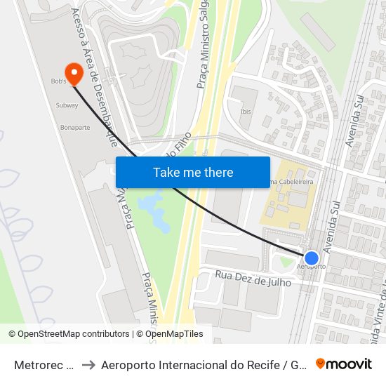 Metrorec - Estação Aeroporto to Aeroporto Internacional do Recife / Guararapes (REC) (Aeroporto Internacional do Recife-Guararapes map