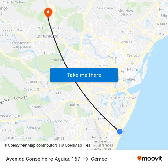 Avenida Conselheiro Aguiar, 167 to Cemec map