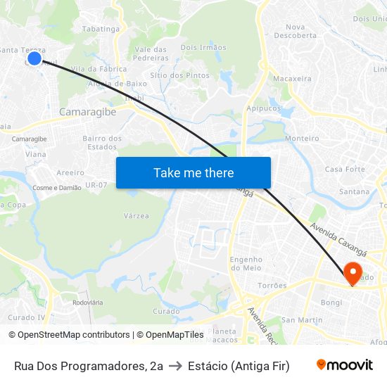 Rua Dos Programadores, 2a to Estácio (Antiga Fir) map