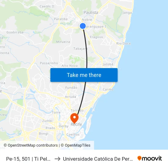Pe-15, 501 | Ti Pelópidas to Universidade Católica De Pernambuco map