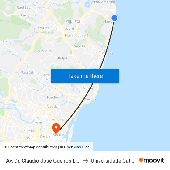 Av. Dr. Cláudio José Gueiros Leite, 342 | Janga Medical Center to Universidade Católica De Pernambuco map