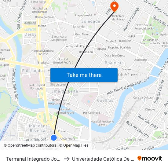 Terminal Integrado Joana Bezerra to Universidade Católica De Pernambuco map