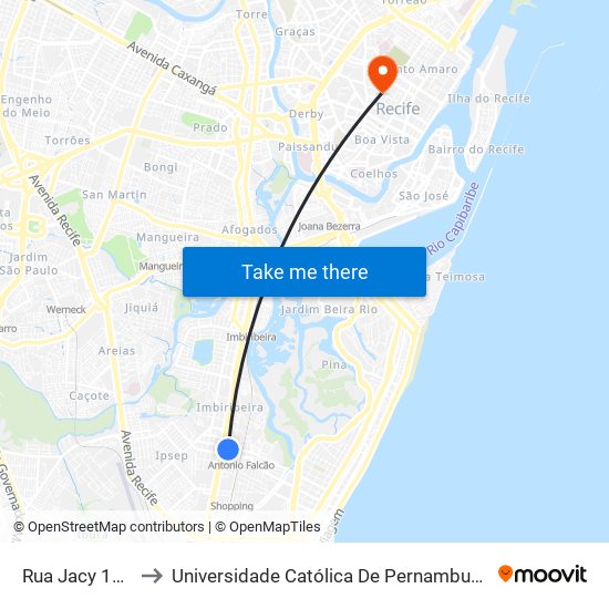 Rua Jacy 119 to Universidade Católica De Pernambuco map