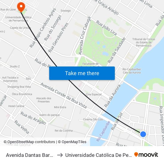 Avenida Dantas Barreto 360 to Universidade Católica De Pernambuco map