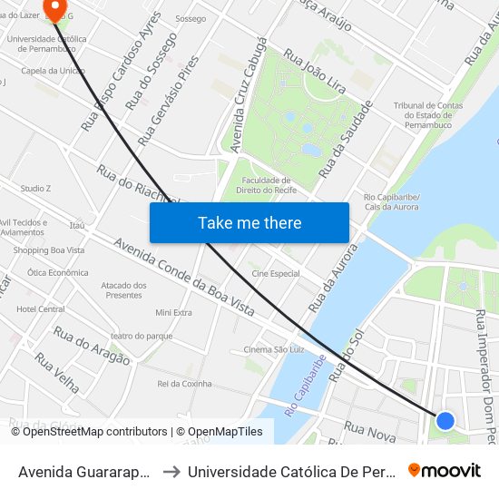 Avenida Guararapes 324 to Universidade Católica De Pernambuco map