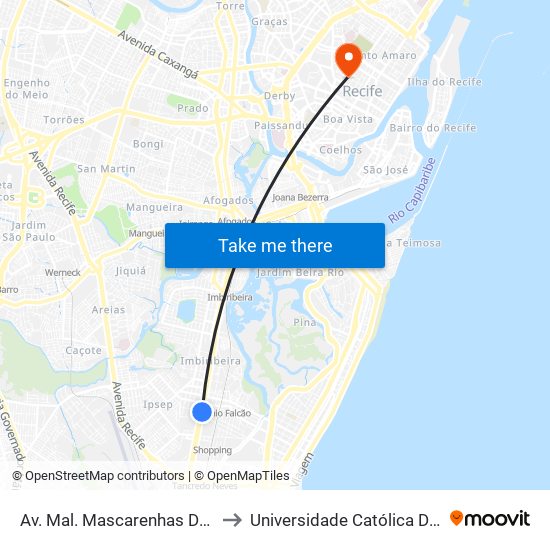 Av. Mal. Mascarenhas De Morais, 7249 to Universidade Católica De Pernambuco map