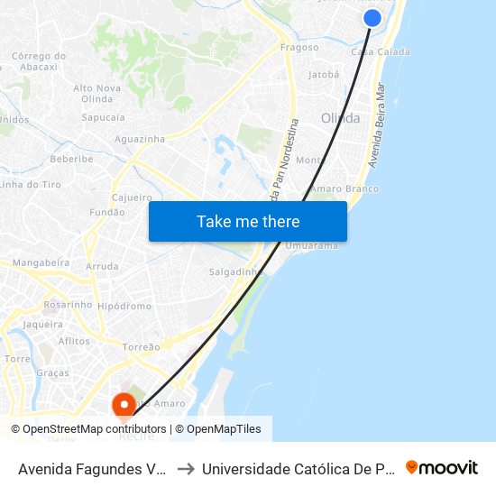 Avenida Fagundes Varela 397 to Universidade Católica De Pernambuco map