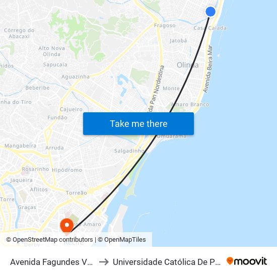 Avenida Fagundes Varela 131 to Universidade Católica De Pernambuco map