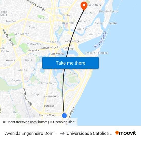 Avenida Engenheiro Domingos Ferreira 462 to Universidade Católica De Pernambuco map