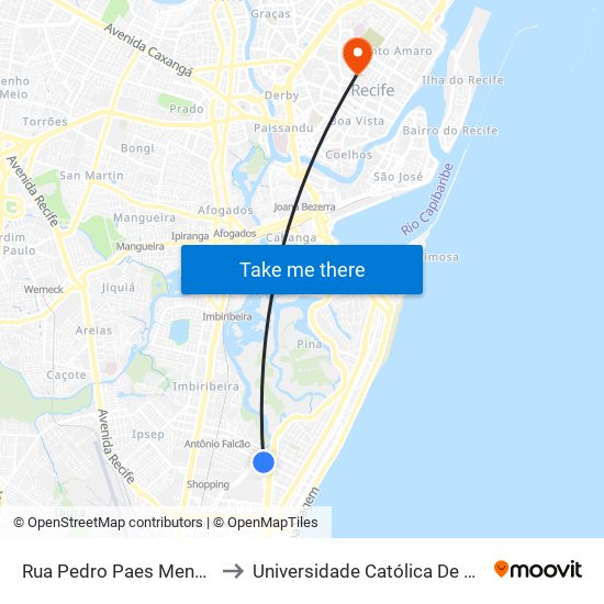Rua Pedro Paes Mendonça 136 to Universidade Católica De Pernambuco map