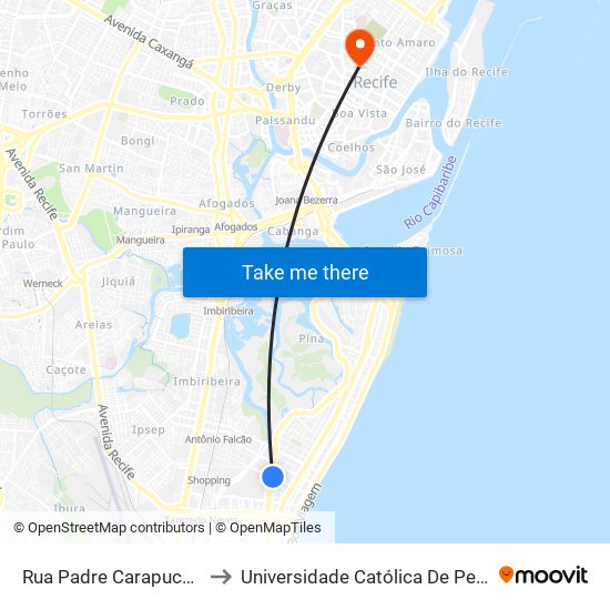 Rua Padre Carapuceiro 617 to Universidade Católica De Pernambuco map