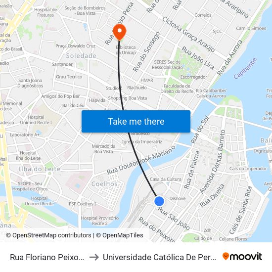Rua Floriano Peixoto 485 to Universidade Católica De Pernambuco map