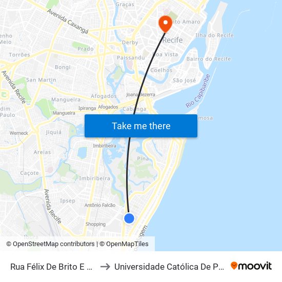 Rua Félix De Brito E Melo 782 to Universidade Católica De Pernambuco map