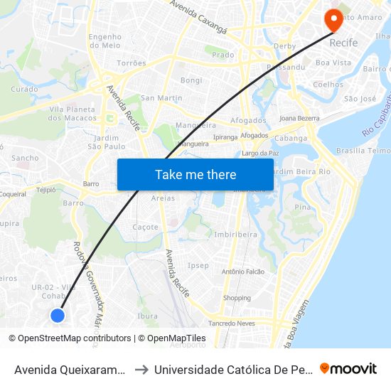 Avenida Queixaramobim 69 to Universidade Católica De Pernambuco map